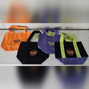Trader Joe's Mini Halloween Fall Canvas Tote Bag Set Of 4 RARE Limited